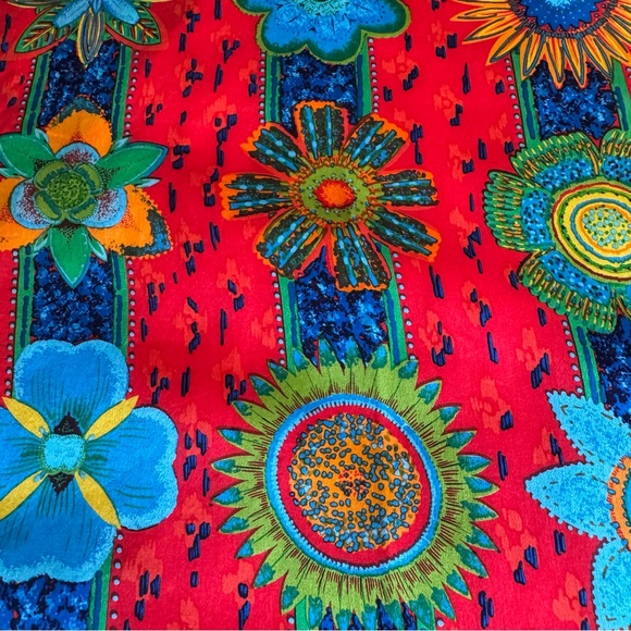 •Perry Ellis Signed Floral Geometric Print Scarf 15”x58”NWOT - Picture 9 of 12